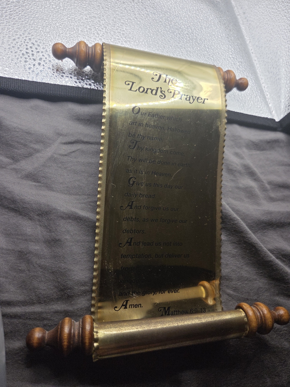 Vintage HOMCO wall plaque with The Lord's Prayer